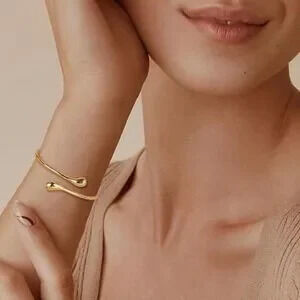 NEW?18K Gold Plated Minimalist Gold Cuff Bracelet